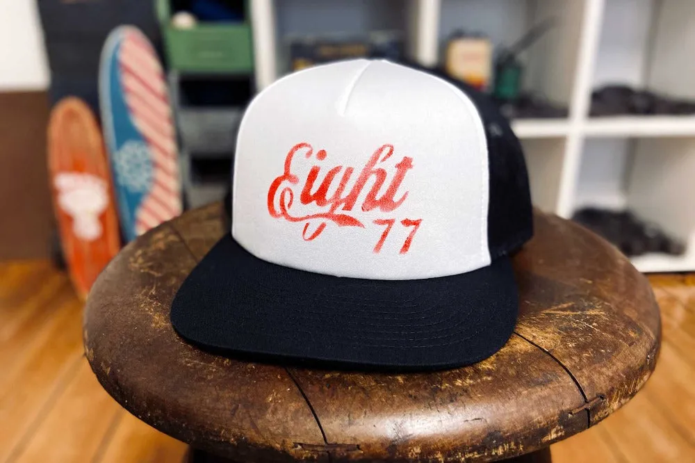 #226 - Basecap Foam Trucker Cap Eight77 black white