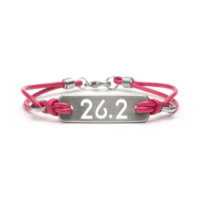 26.2 Marathon Leather Running Bracelet - Pink or Black Leather