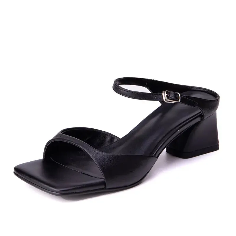 Arlette Brown Flat Mule Sandals