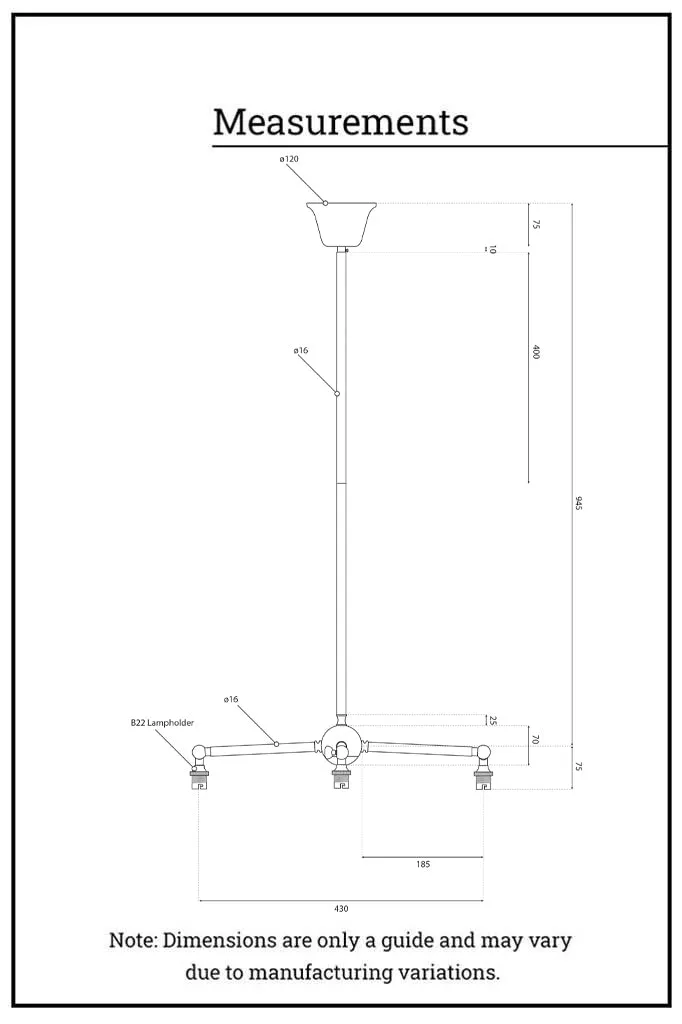 Barn Double-Triple Arm Pendant