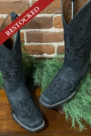 Black Embroidered Boots by Circle G