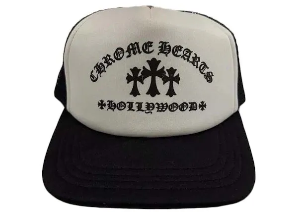 Chrome Hearts Hollywood Cross "King Taco" Trucker Cap Black/White