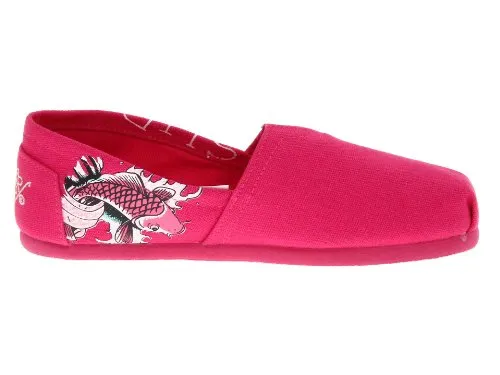 Ed Hardy Womens Bahamas Printed Canvas Slip On Flats Shoes