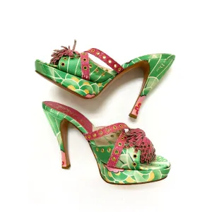 Galliano for Dior Green and Pink Heels