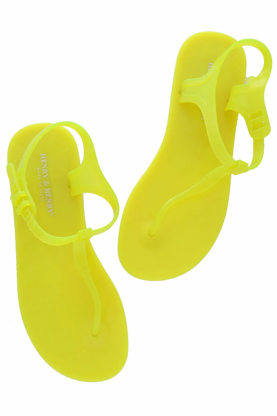 HENRY & HENRY ATHENA Yellow Fluo Rubber Sandals