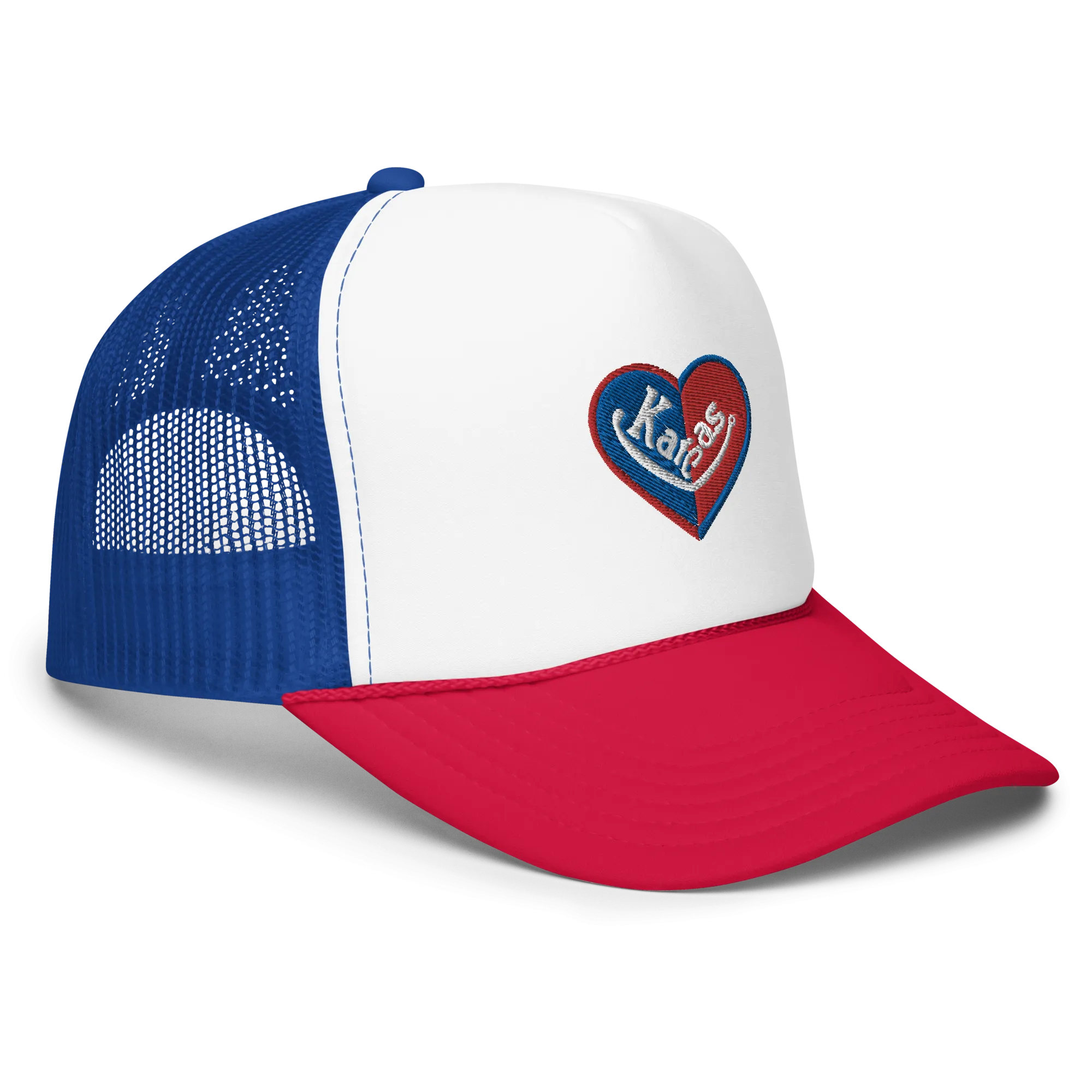 Kansas Split Heart Trucker Hat