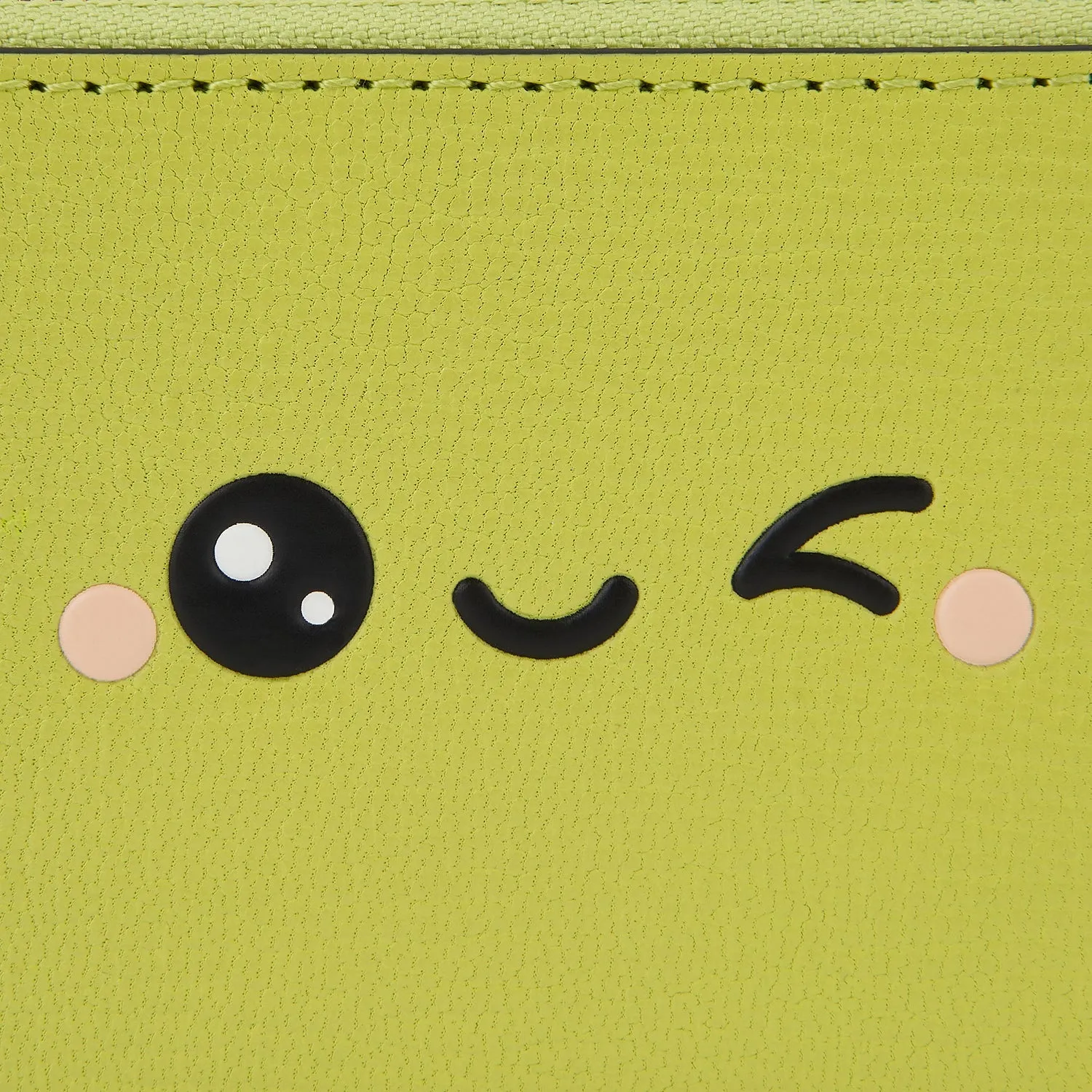 Kawaii Wink Zip Card Case