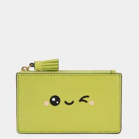 Kawaii Wink Zip Card Case