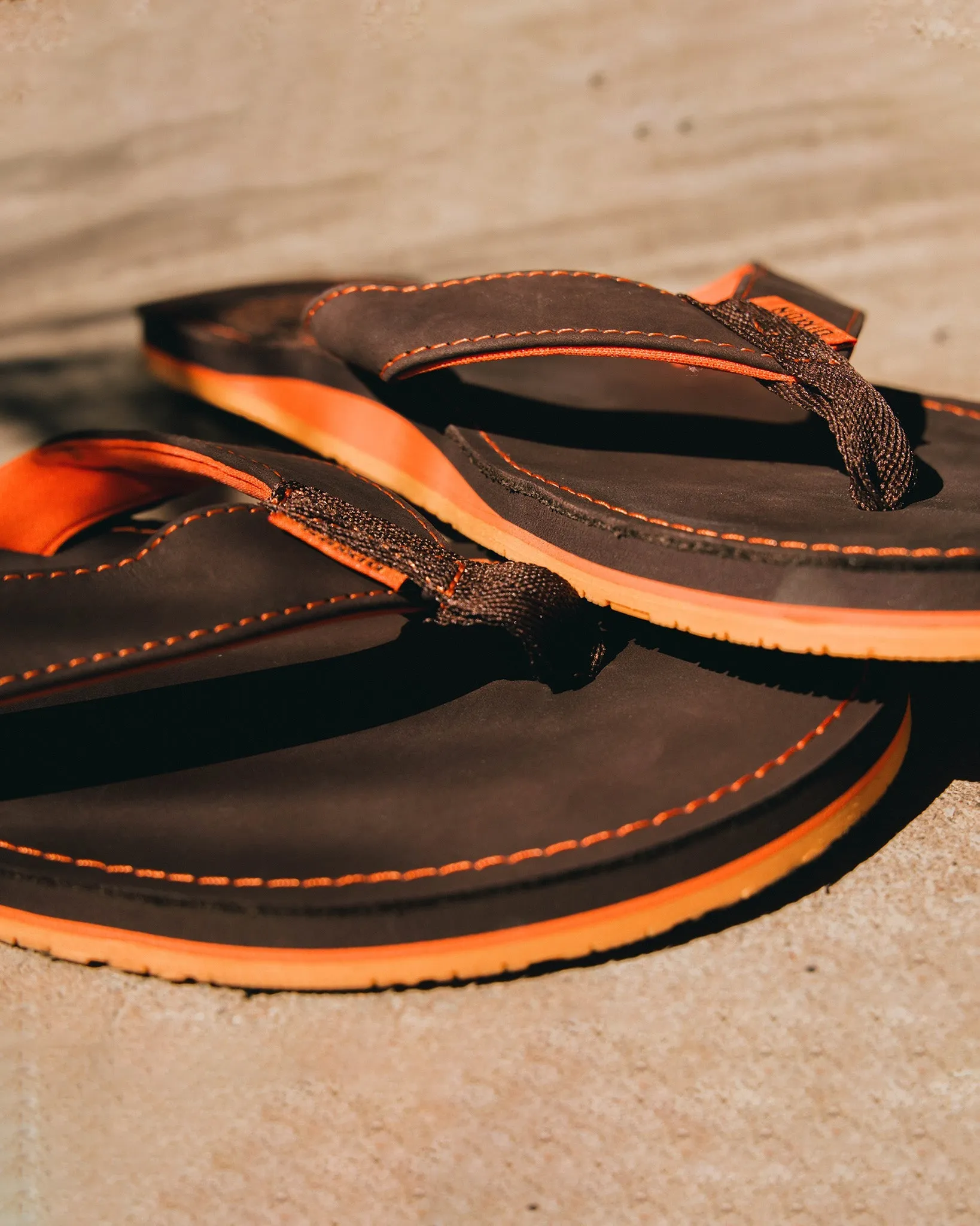 Leather Sandals -  Brown & Orange