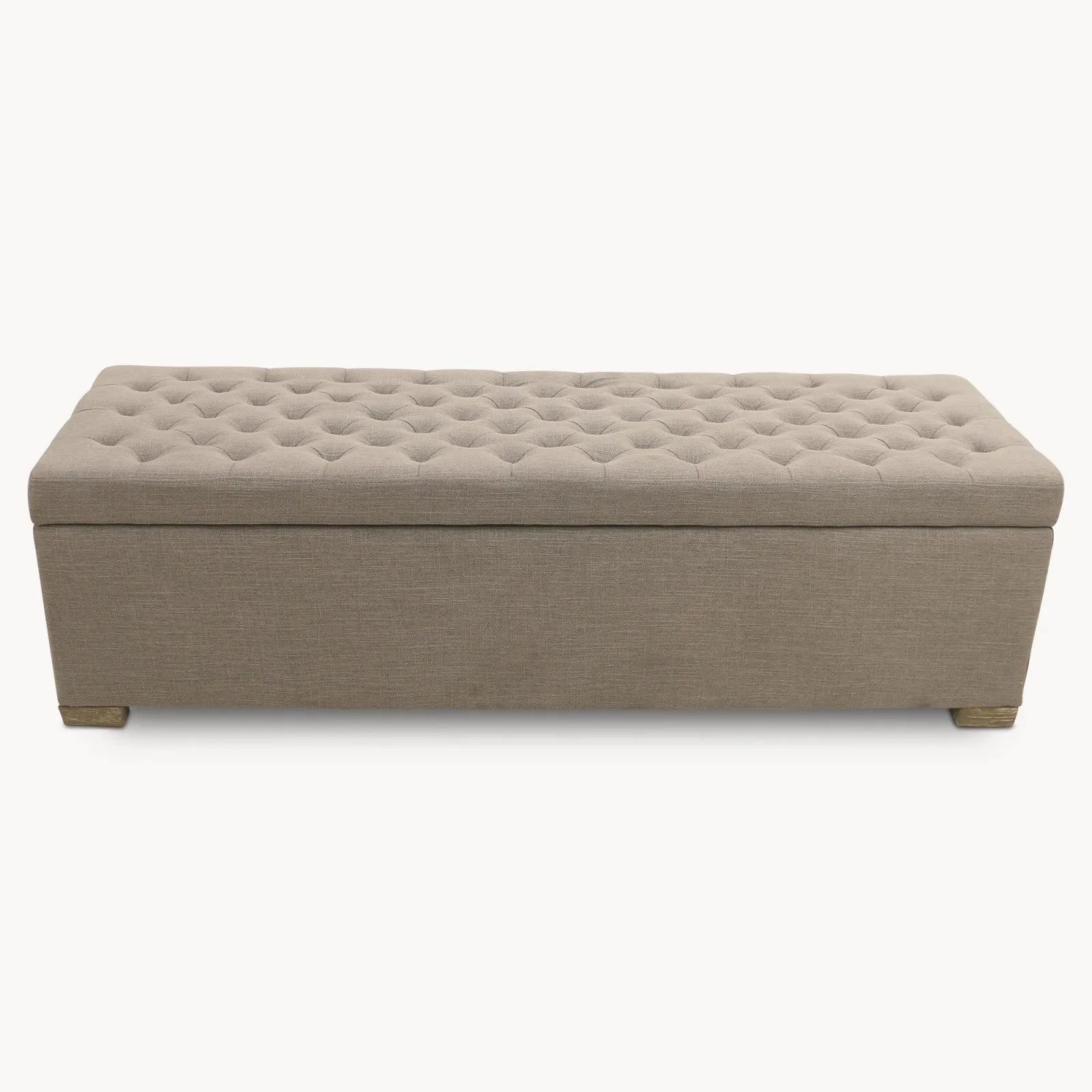 LINEN OAK SOFT GREY STORAGE OTTOMAN