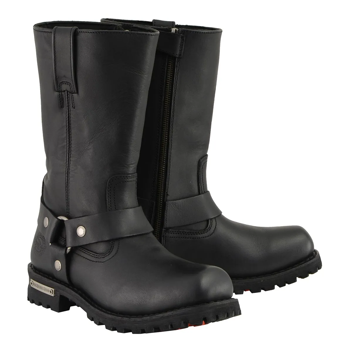 Milwaukee Leather MBM131 Men's Black 11-Inch Classic Square Toe Harness Boots