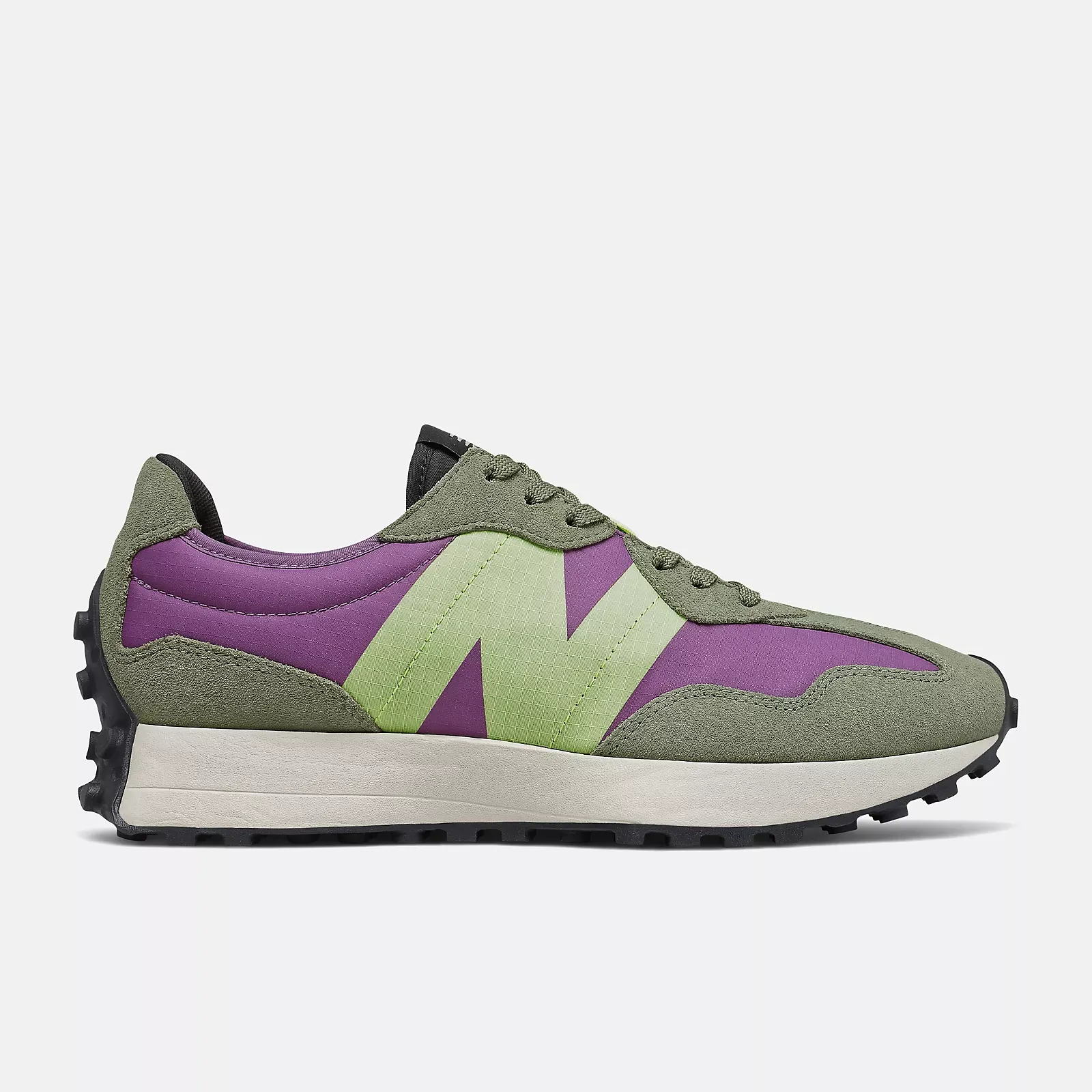 New Balance Men's 327 Shoes - Sour Grape / Bleached Lime Glo