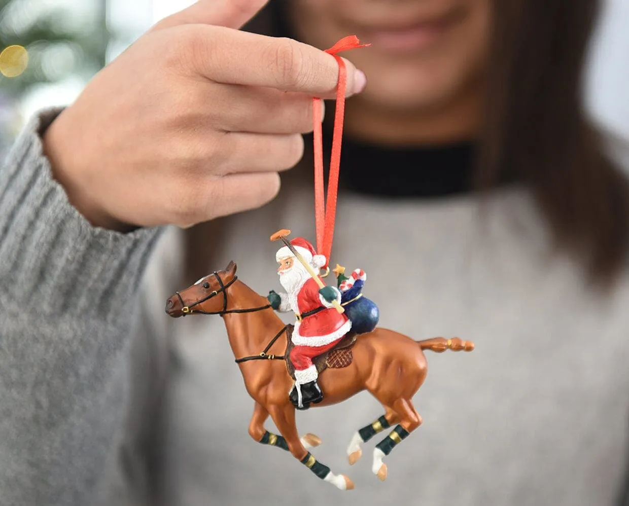 Polo Playing Santa | Santa Ornament