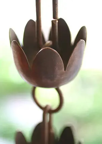 Rain Chain Lily Flower Copper Cups