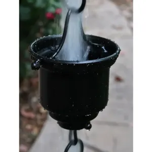 Rain Chain Naoki Cup Powder Coated Black Aluminum