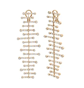 READY TO SHIP DIAMOND FISHBONE DROP EARRING