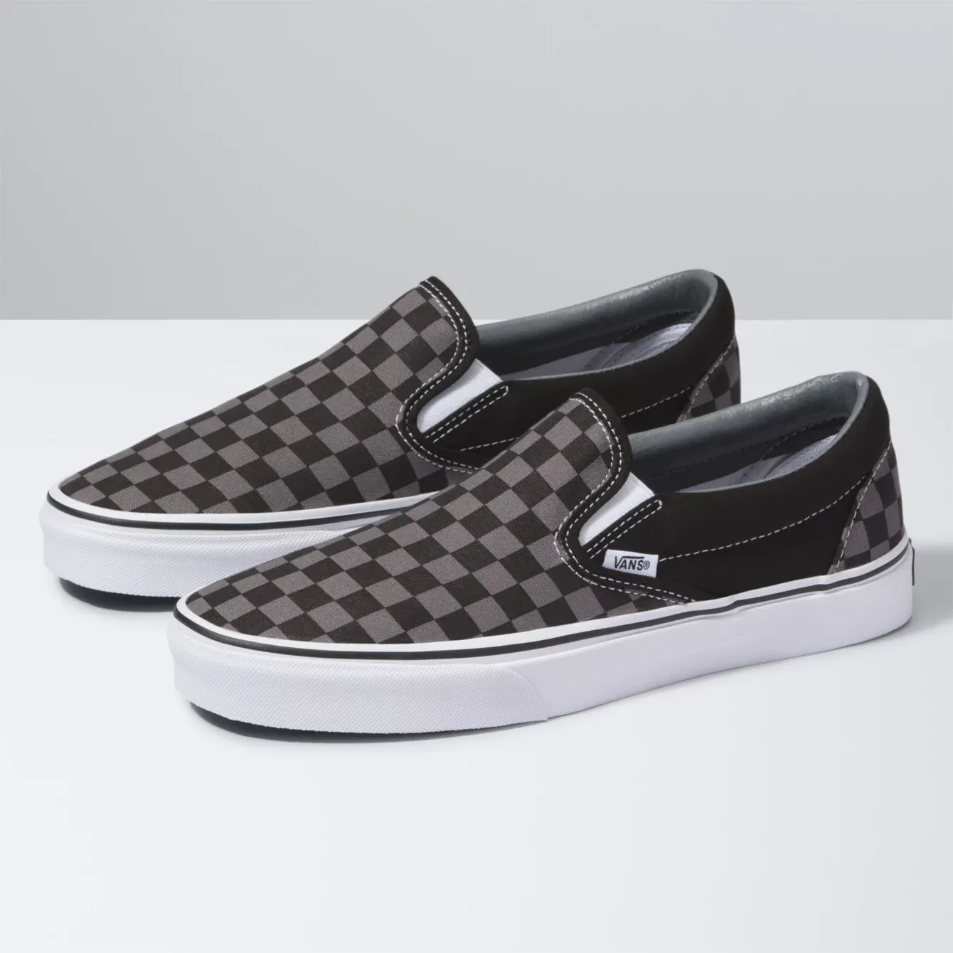 Vans Unisex Classic Slip On Checkerboard Shoes - Black / Pewter