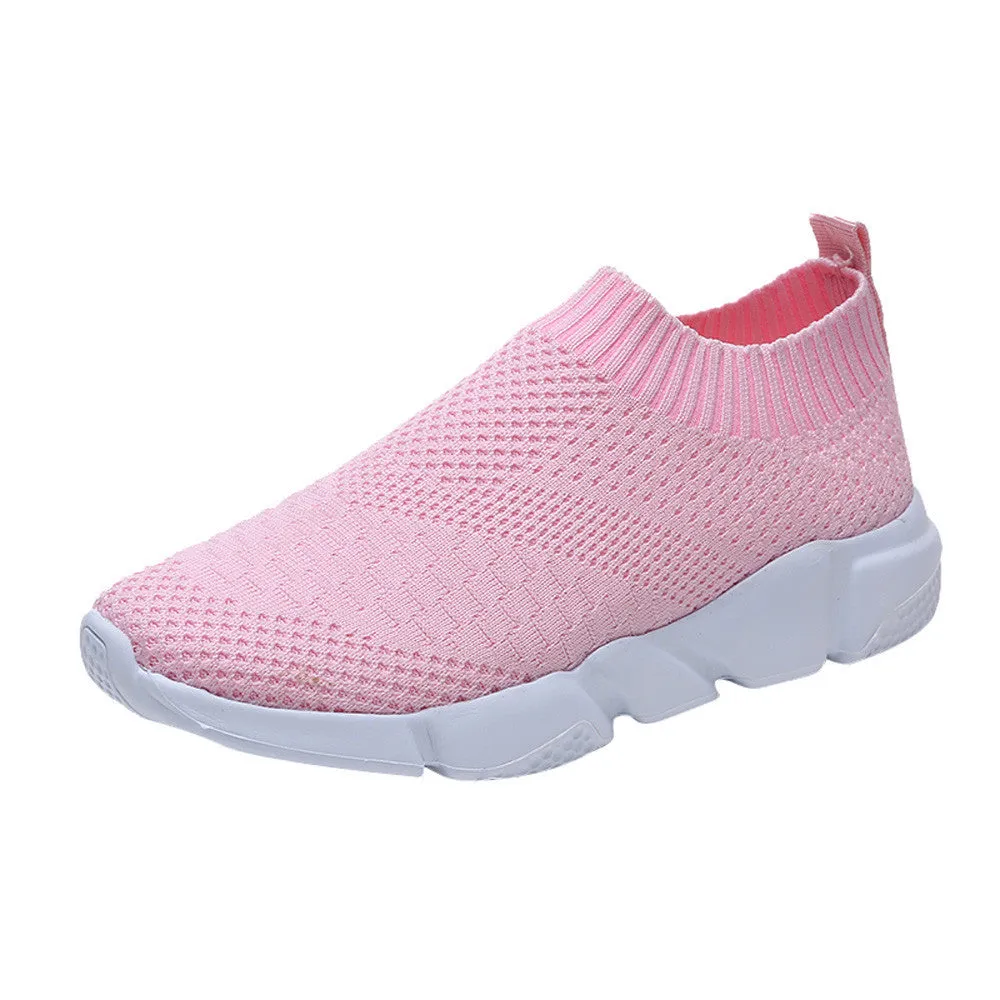 Women Outdoor Mesh Shoes Casual Slip On Comfortable Soles Running Sports Shoes