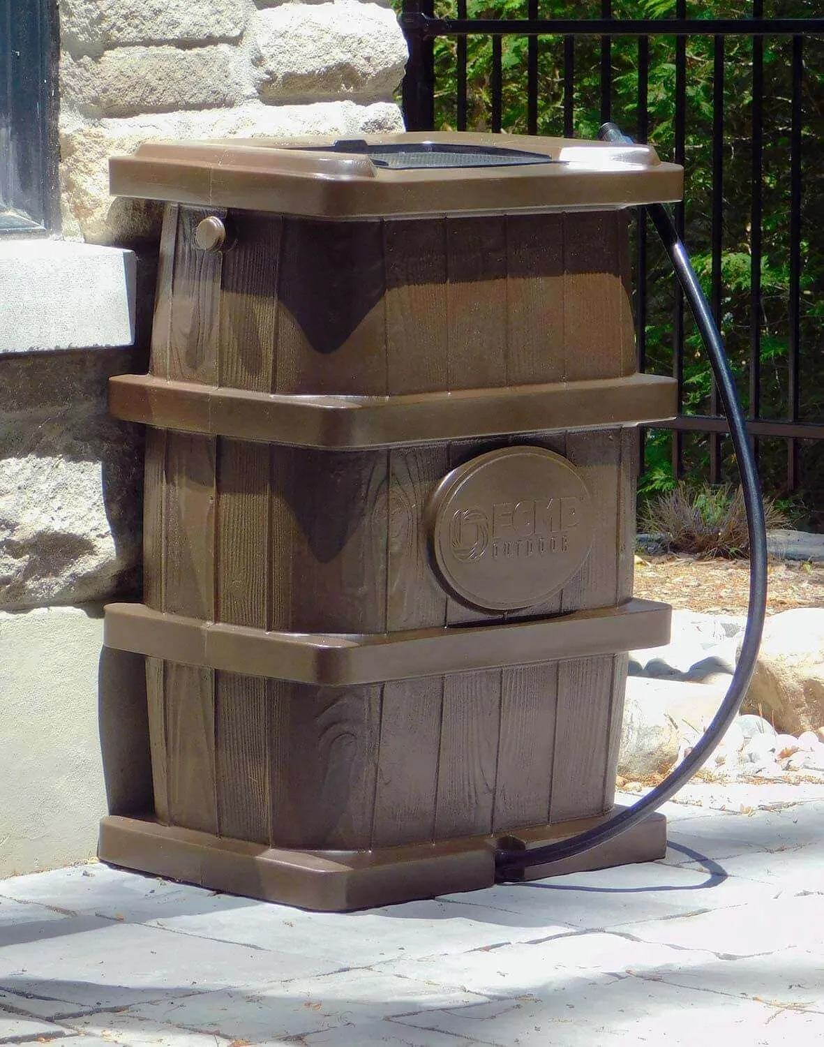 Wood Grain Rain Barrel WG4000-BRN (2-Pack)